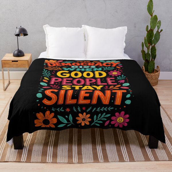 Item preview, Democracy Dies When Good People Stay Silent No Kings Protests Sign Tee designed and sold by YourgiftShop.