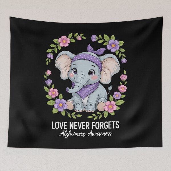 Item preview, Love Never Forgets Alzheimer’s Awareness Elephant designed and sold by HellD3vil-Art.