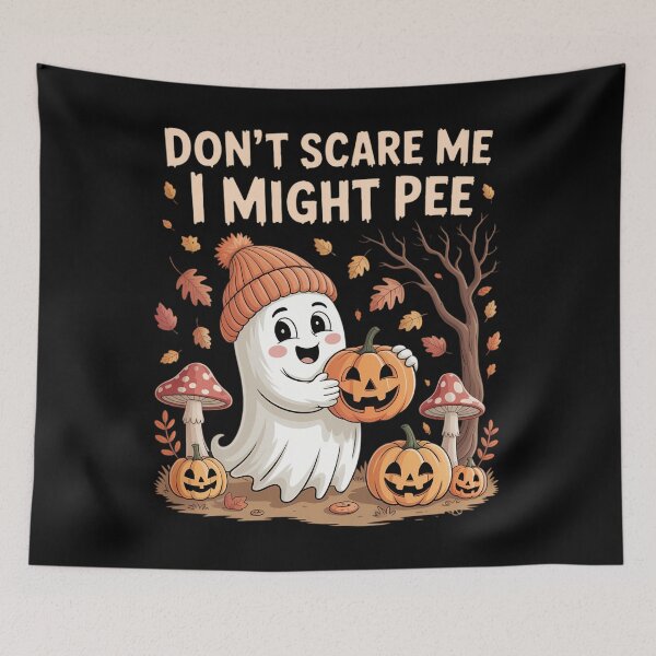 Item preview, Don't Scare Me I Might Pee Halloween Pregnancy Humor Pumpkin designed and sold by Bandikonsalez.
