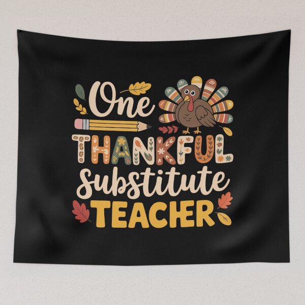 Item preview, One Thankful Substitute Teacher Turkey Leopard Thanksgiving designed and sold by August4Laughs25.