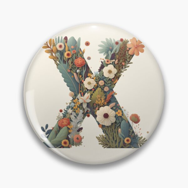 Item preview, Floral X Monogram - Vintage Botanical Initial designed and sold by BinormalStuidos.