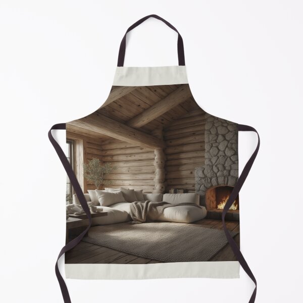 Item preview, Minimalist Log Cabin Interior Cozy Neutral Decor designed and sold by Eden Underground Radio (Official Merch).