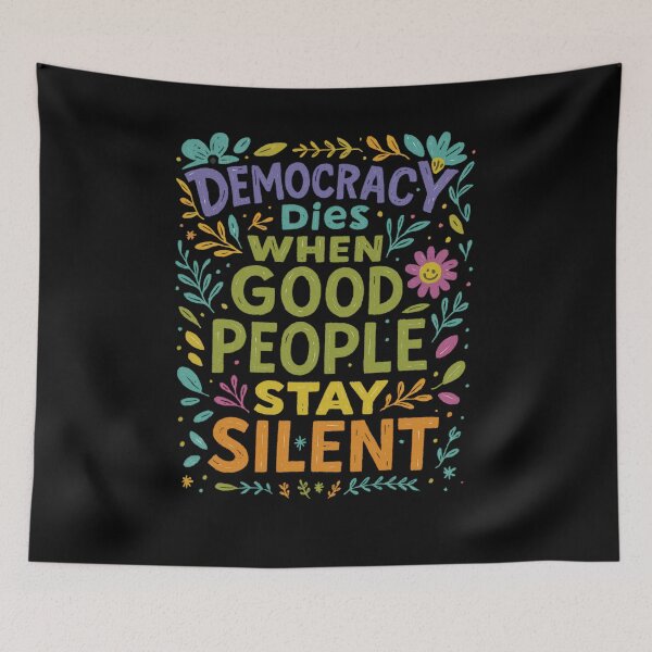 Item preview, Democracy Dies When Good People Stay Silent No Kings protest march Shirt designed and sold by YourgiftShop.