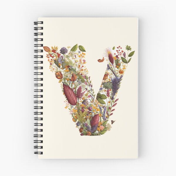 Item preview, Floral V Monogram - Vintage Botanical Initial designed and sold by BinormalStuidos.