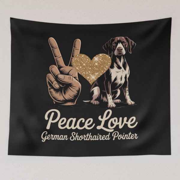 Item preview, Peace Love GSP German Shorthaired Pointer Dog Lover designed and sold by ArnethiaHoward.