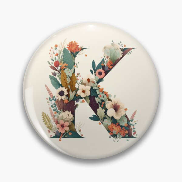 Item preview, Floral K Monogram - Vintage Botanical Initial designed and sold by BinormalStuidos.