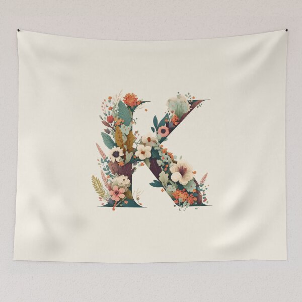 Item preview, Floral K Monogram - Vintage Botanical Initial designed and sold by BinormalStuidos.