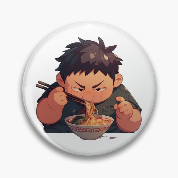 Item preview, Blue Exorcist Renzo Shima Eating Ramen Funny Expression Kawaii Anime designed and sold by Raslbazola.