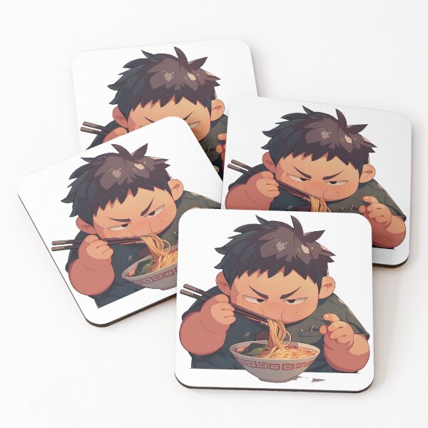 Item preview, Blue Exorcist Renzo Shima Eating Ramen Funny Expression Kawaii Anime designed and sold by Raslbazola.