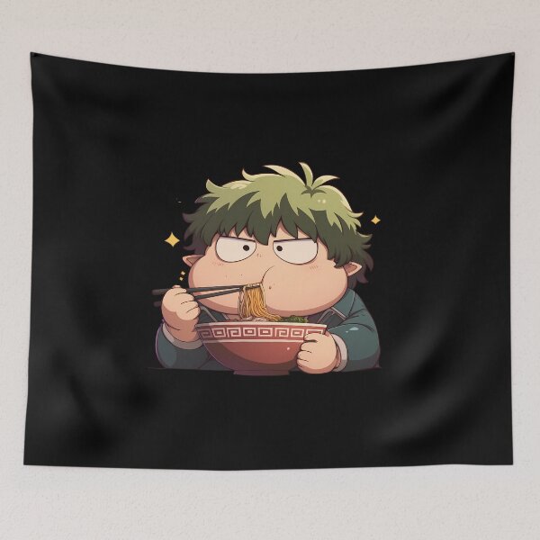 Item preview, Blue Exorcist Amaimon Enjoying Ramen Mischievous Demon Kawaii Anime designed and sold by Raslbazola.