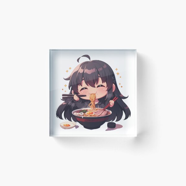 Item preview, Ga Kill Akame Enjoying Ramen Cute Black Hair Kawaii Anime designed and sold by Raslbazola.