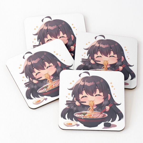 Item preview, Ga Kill Akame Enjoying Ramen Cute Black Hair Kawaii Anime designed and sold by Raslbazola.