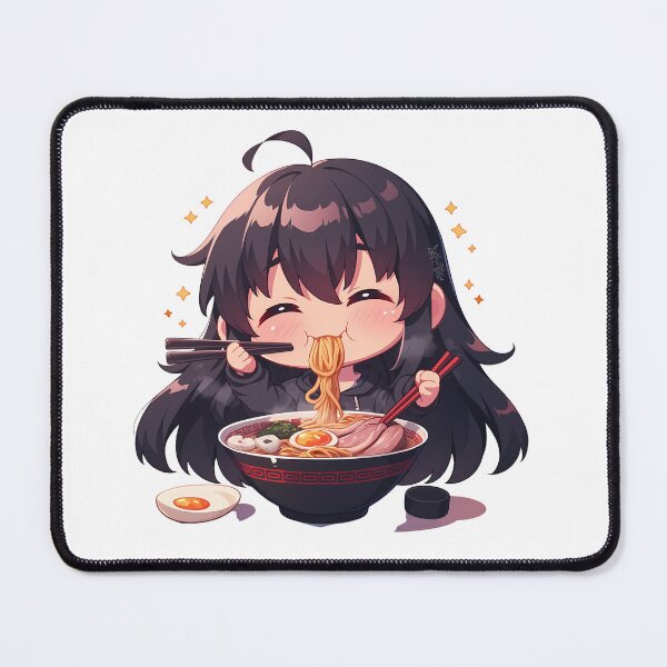 Item preview, Ga Kill Akame Enjoying Ramen Cute Black Hair Kawaii Anime designed and sold by Raslbazola.