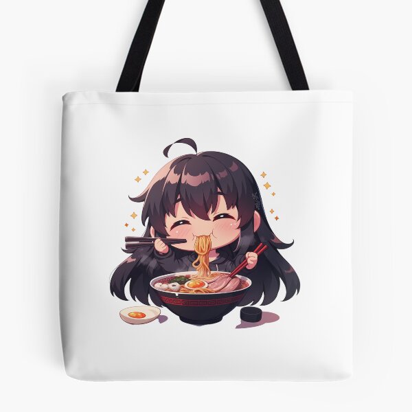 Item preview, Ga Kill Akame Enjoying Ramen Cute Black Hair Kawaii Anime designed and sold by Raslbazola.