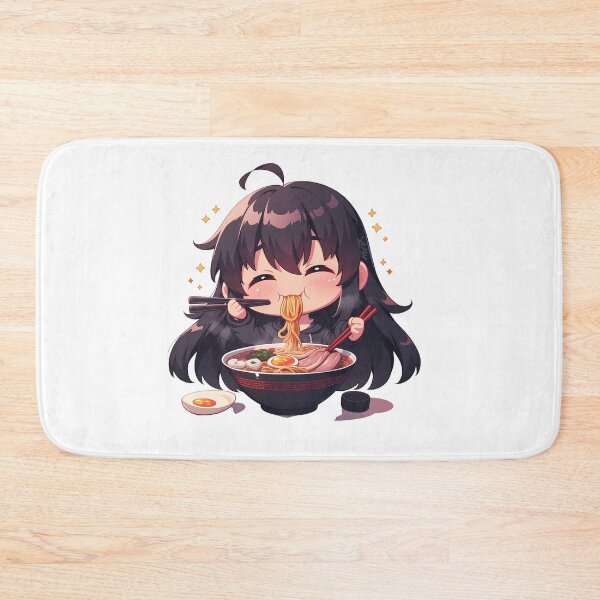 Item preview, Ga Kill Akame Enjoying Ramen Cute Black Hair Kawaii Anime designed and sold by Raslbazola.