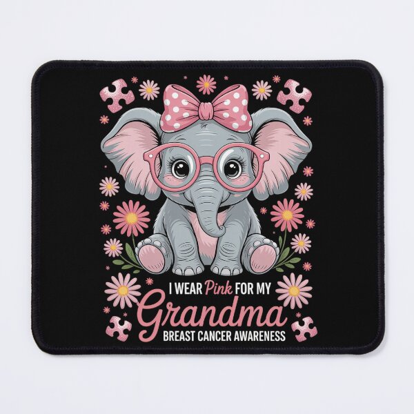 Item preview, Grandma Support Cute Elephant Breast Cancer Awareness designed and sold by DrewLeuschke.
