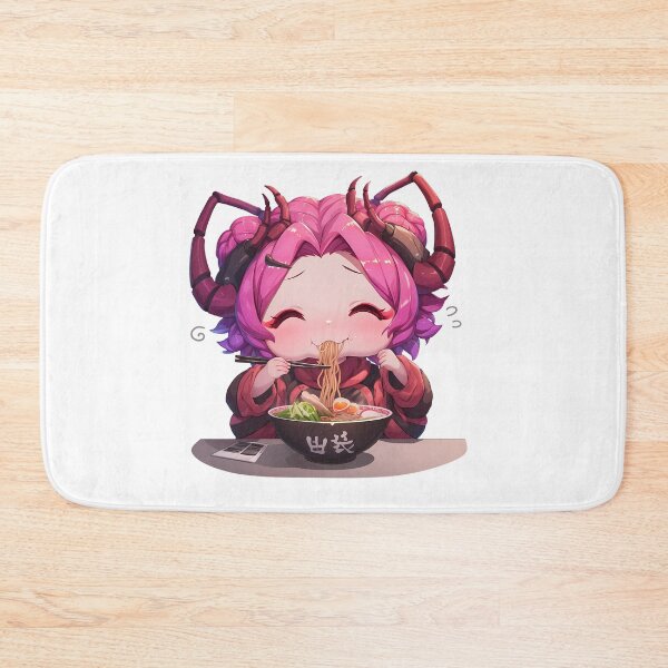 Item preview, Overlord Entoma Vasilissa Zeta Eating Ramen Pink Hair Kawaii Anime designed and sold by Raslbazola.