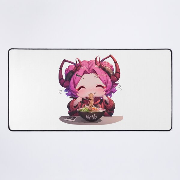 Item preview, Overlord Entoma Vasilissa Zeta Eating Ramen Pink Hair Kawaii Anime designed and sold by Raslbazola.