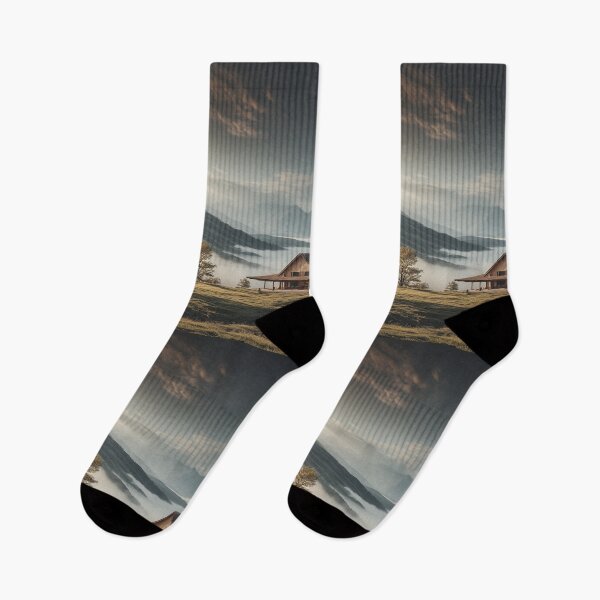 Item preview, Cinematic Mountain Lodge Horse Soft Sunset View	 designed and sold by David R Sawin The Architects Of Eden.