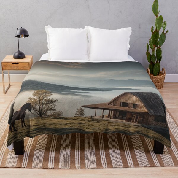 Item preview, Cinematic Mountain Lodge Horse Soft Sunset View designed and sold by David R Sawin The Architects Of Eden.