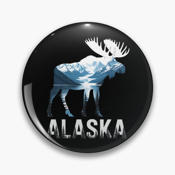 Item preview, Alaska Day Moose Snowy Mountain Alaskan Tourist or Resident designed and sold by HellD3vil-Art.