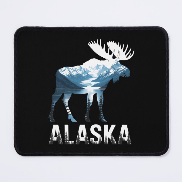 Item preview, Alaska Day Moose Snowy Mountain Alaskan Tourist or Resident designed and sold by HellD3vil-Art.