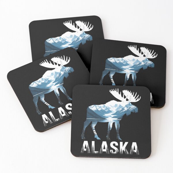 Item preview, Alaska Day Moose Snowy Mountain Alaskan Tourist or Resident designed and sold by HellD3vil-Art.