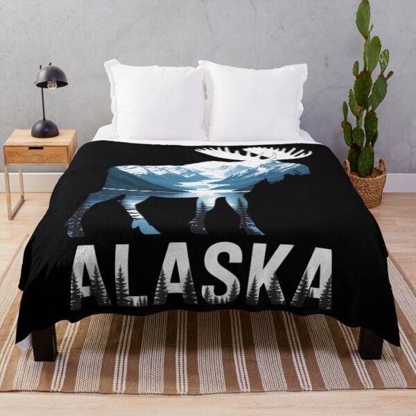 Item preview, Alaska Day Moose Snowy Mountain Alaskan Tourist or Resident designed and sold by HellD3vil-Art.
