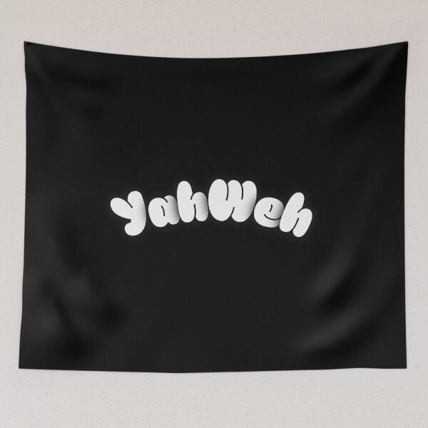 Item preview, Yahweh Bubble Letter Design – Minimal White & Black Christian Streetwear designed and sold by SupremeTeez.