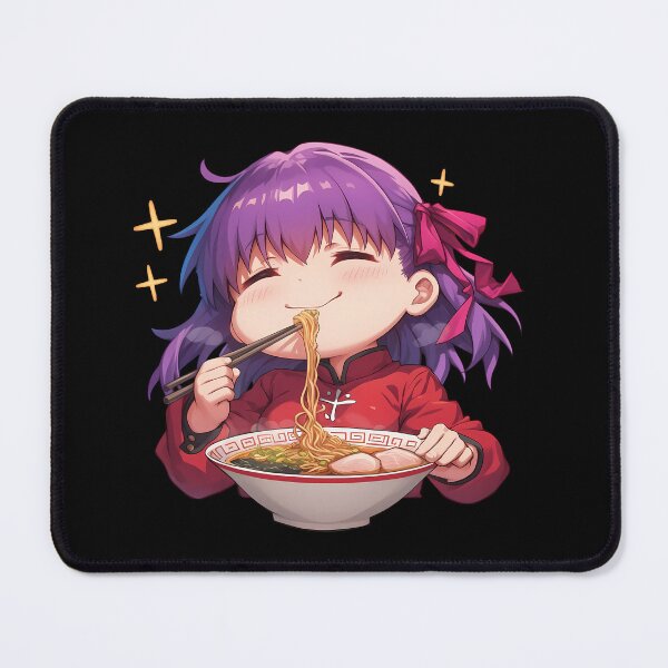 Item preview, Fate Stay Sakura Matou Enjoying Ramen Purple Hair Kawaii Anime designed and sold by Raslbazola.