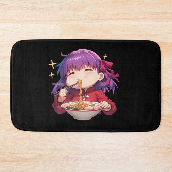 Item preview, Fate Stay Sakura Matou Enjoying Ramen Purple Hair Kawaii Anime designed and sold by Raslbazola.