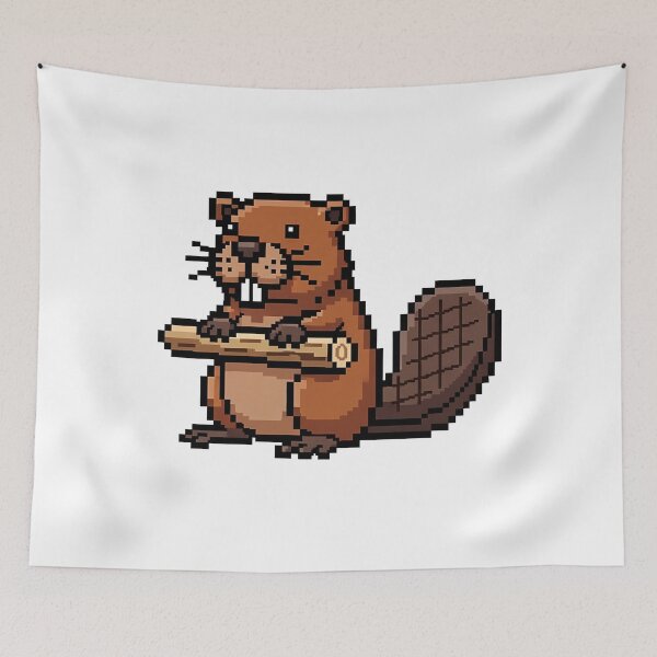 Item preview, Retro Beaver Pixel Art Logger 8-Bit designed and sold by k3rstman1.