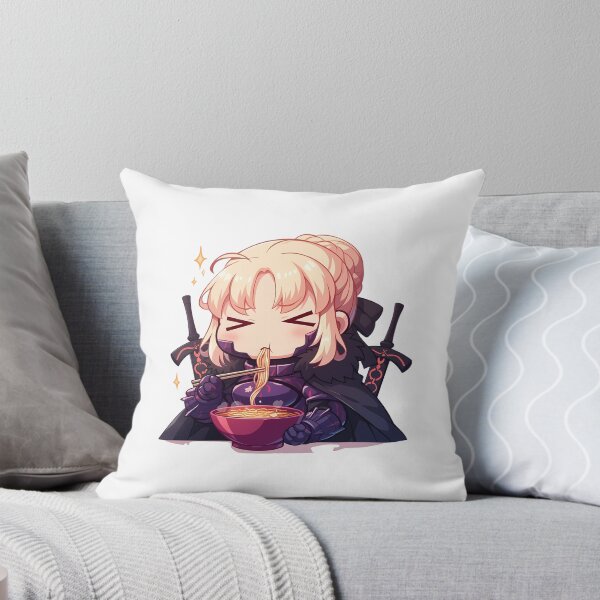 Item preview, Fate Stay Saber Alter Eating Ramen Dark Knight Kawaii Anime designed and sold by Raslbazola.