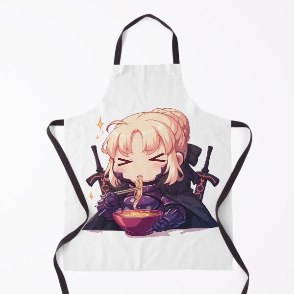 Item preview, Fate Stay Saber Alter Eating Ramen Dark Knight Kawaii Anime designed and sold by Raslbazola.
