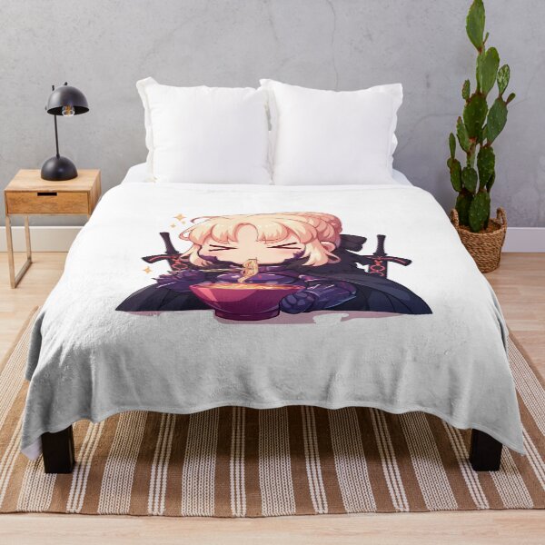 Item preview, Fate Stay Saber Alter Eating Ramen Dark Knight Kawaii Anime designed and sold by Raslbazola.