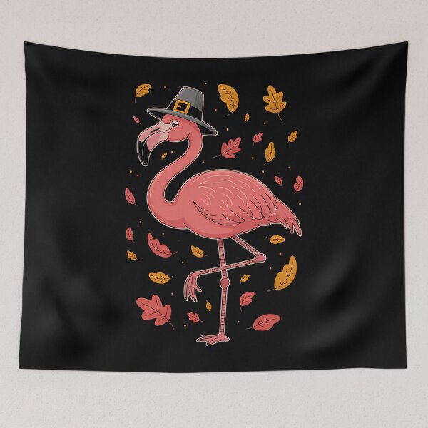 Item preview, Pilgrim Pink Flamingo Thanksgiving Fall Autumn designed and sold by ValerieRodrigue.