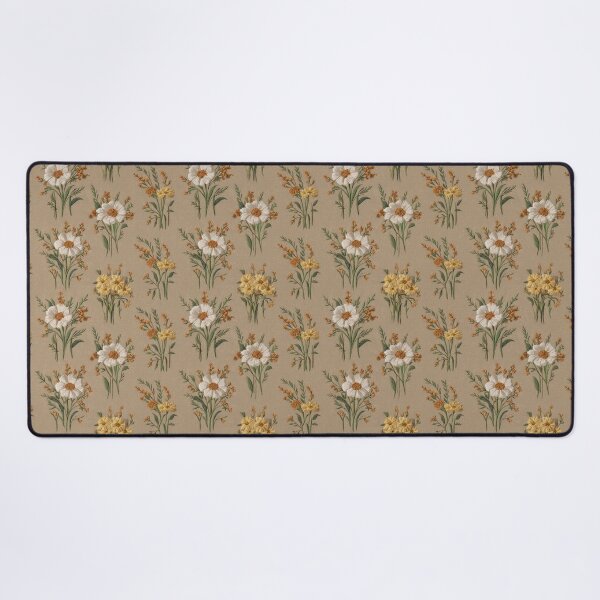 Item preview, Vintage Embroidered style Wildflower Pattern | Rustic Botanical Daisy & Foliage Art designed and sold by NSB-Design.