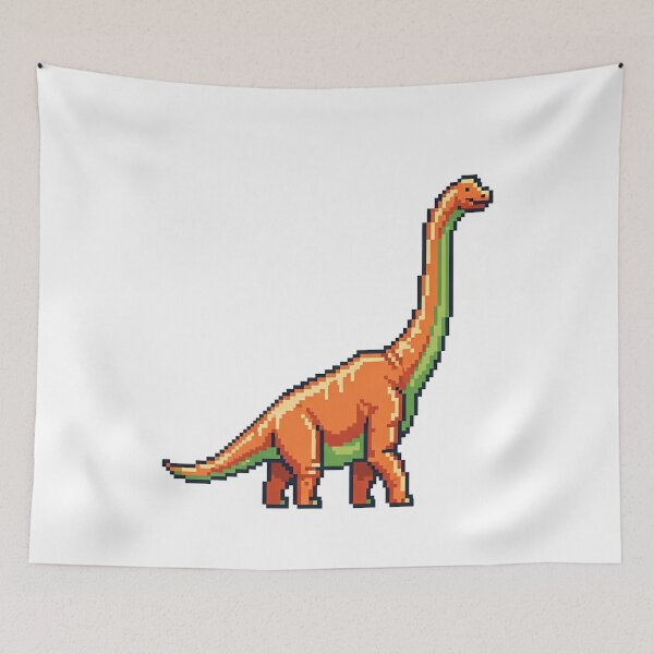 Item preview, Retro Brachiosaurus Pixel Art Dino designed and sold by k3rstman1.