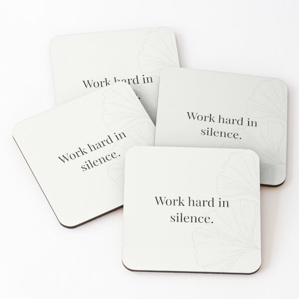 Item preview, Work hard in silence. - minimal aesthetic motivational quote wall print designed and sold by Sqr.Wall.