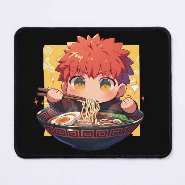 Item preview, Shirou Emiya Enjoying Ramen Fate Stay Night Chibi Anime designed and sold by Raslbazola.