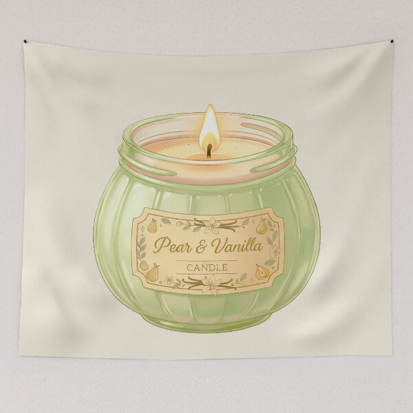 Item preview, Cozy Goodness Pear Vanilla Scented Candle Jar - Aesthetic Candle Art designed and sold by scicilysimonee.