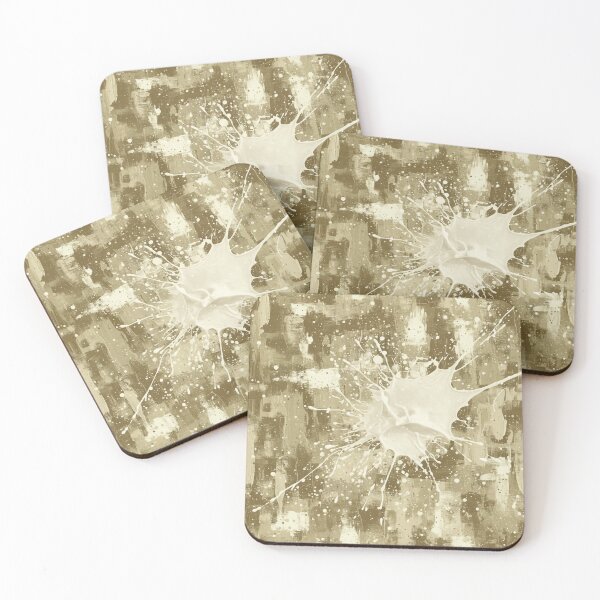 Item preview, Monochrome Abstract Splash | Beige and Cream Textured Paint | Contemporary Minimalist Earthy Luxury Pattern designed and sold by DibuHumor.