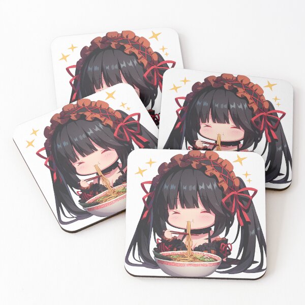 Item preview, Kurumi Tokisaki Enjoying Ramen Date A Live Chibi Anime designed and sold by Raslbazola.