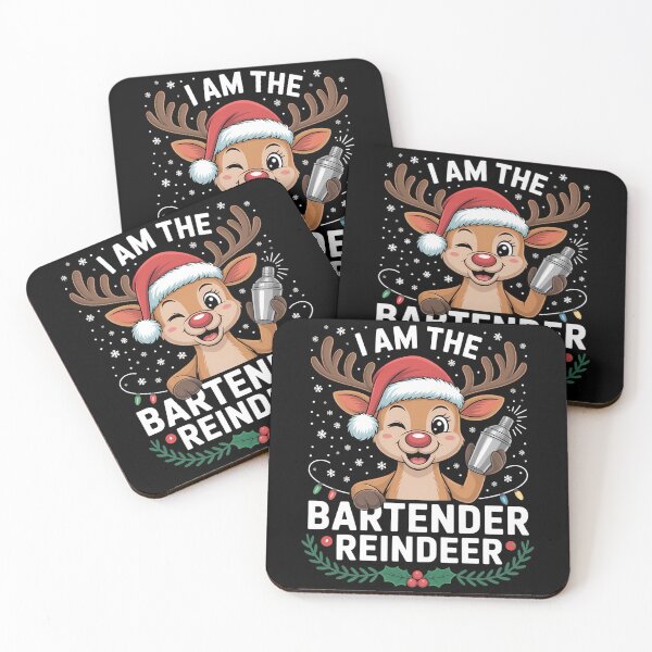 Item preview, Bartender Reindeer Christmas Family designed and sold by CookWorldLaughs.