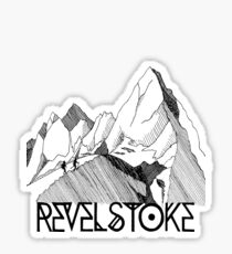 Revelstoke BC - Hiking the Mountains - Original Pen and Ink Illustration Sticker