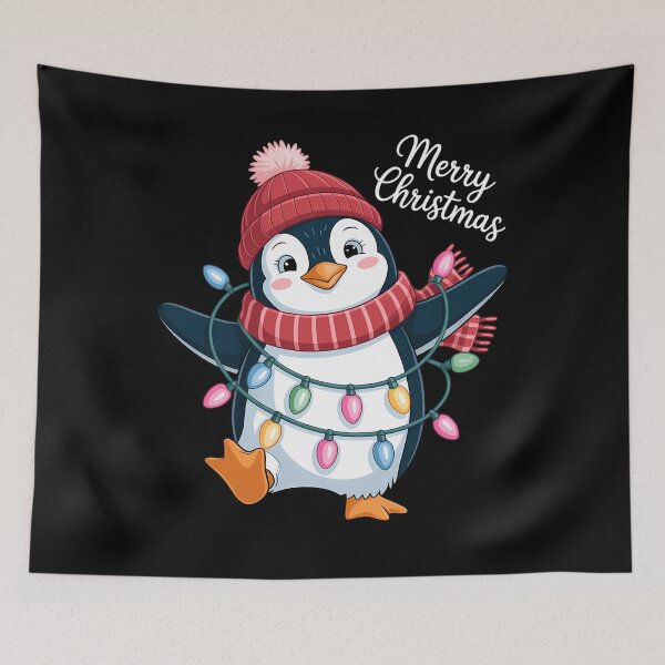 Item preview, Penguin Santa Lights Christmas Pajamas Cute Penguins Xmas designed and sold by petrichorsworld.