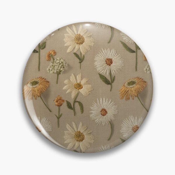 Item preview, Vintage Embroidered Daisy Field | Rustic Cottagecore Floral Stitch Pattern designed and sold by NSB-Design.