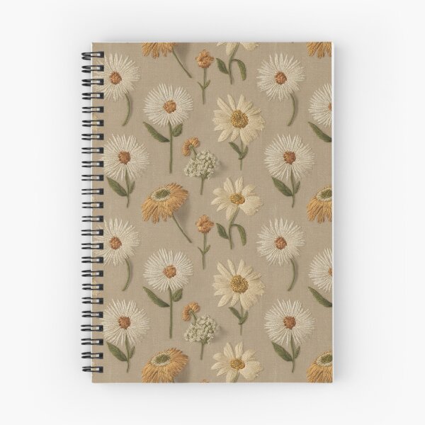 Item preview, Vintage Embroidered Daisy Field | Rustic Cottagecore Floral Stitch Pattern designed and sold by NSB-Design.