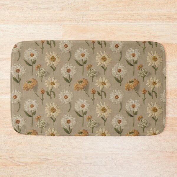 Item preview, Vintage Embroidered Daisy Field | Rustic Cottagecore Floral Stitch Pattern designed and sold by NSB-Design.