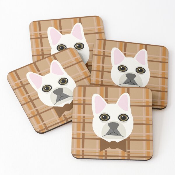 Item preview, White Frenchie Fall Plaid designed and sold by Mountain-Point.